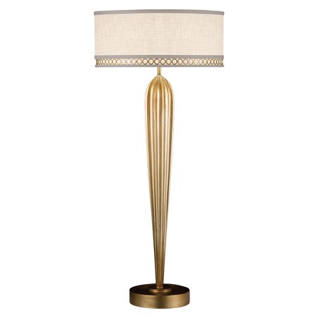 Fine Art Lamps Allegretto Table Lamp, 2-Light, Gold, White Textured Linen Shade, 33"H (792915-2ST 9GAH) 792915-2ST